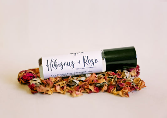 Hibiscus + Rose personal fragrance oil roller