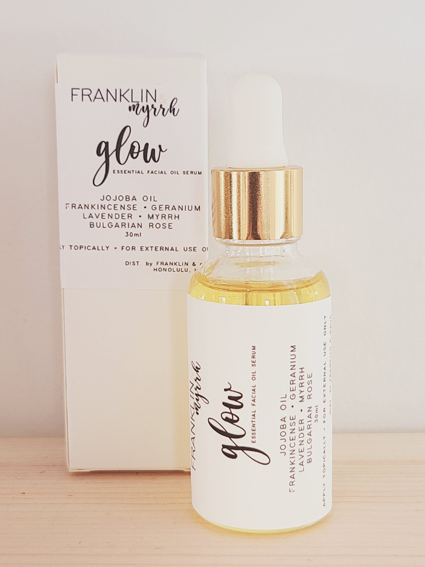 GLOW Essential Oil Facial Serum 1oz dropper bottle