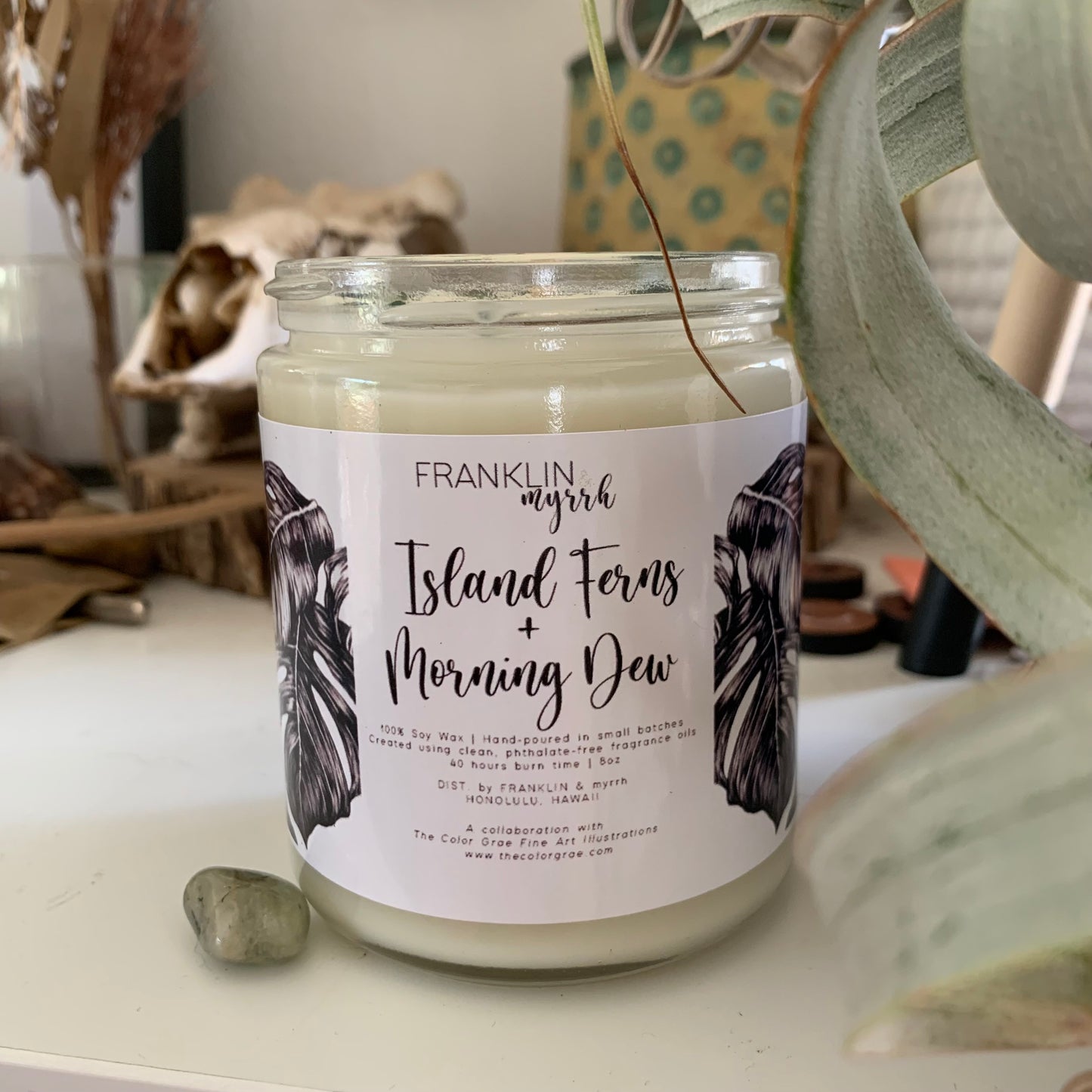 Island Ferns + Morning Dew 100% Soy Small Batch Hand Poured Candles
