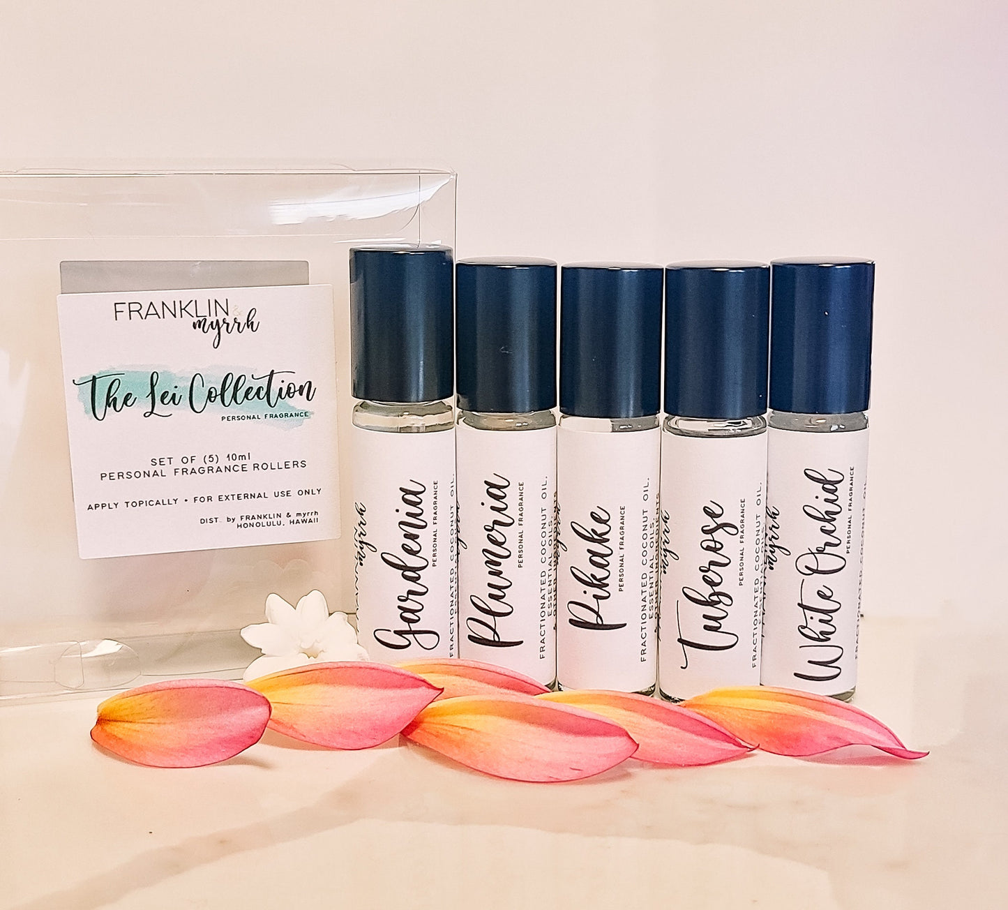 The Lei Collection – Personal Fragrance Rollers Set of (5) Personal Fragrance Rollers Inspired by Flower Leis of Hawaii